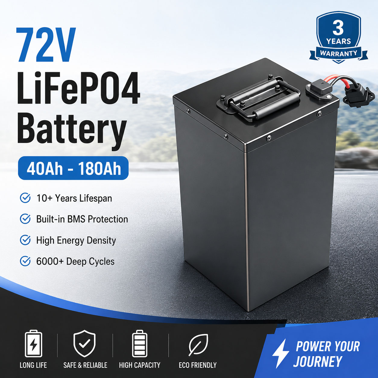 New Energy 72V 40ah 60ah 80ah  - đánh giá và giá 72V 60Ah Lifepo4 Battery Pack