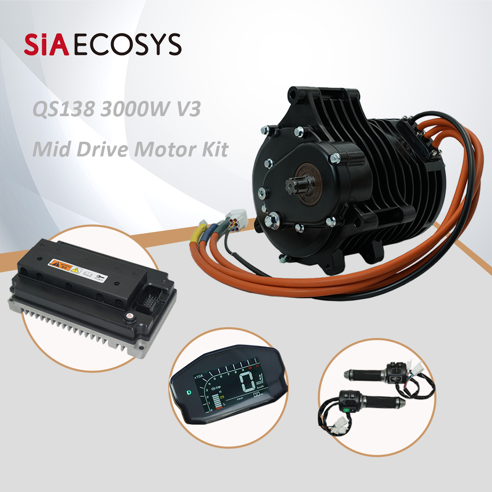 QSMotor QS138 3000W V3 70H 550 - đánh giá và giá Mid Drive Motor Kit 72V 3000W