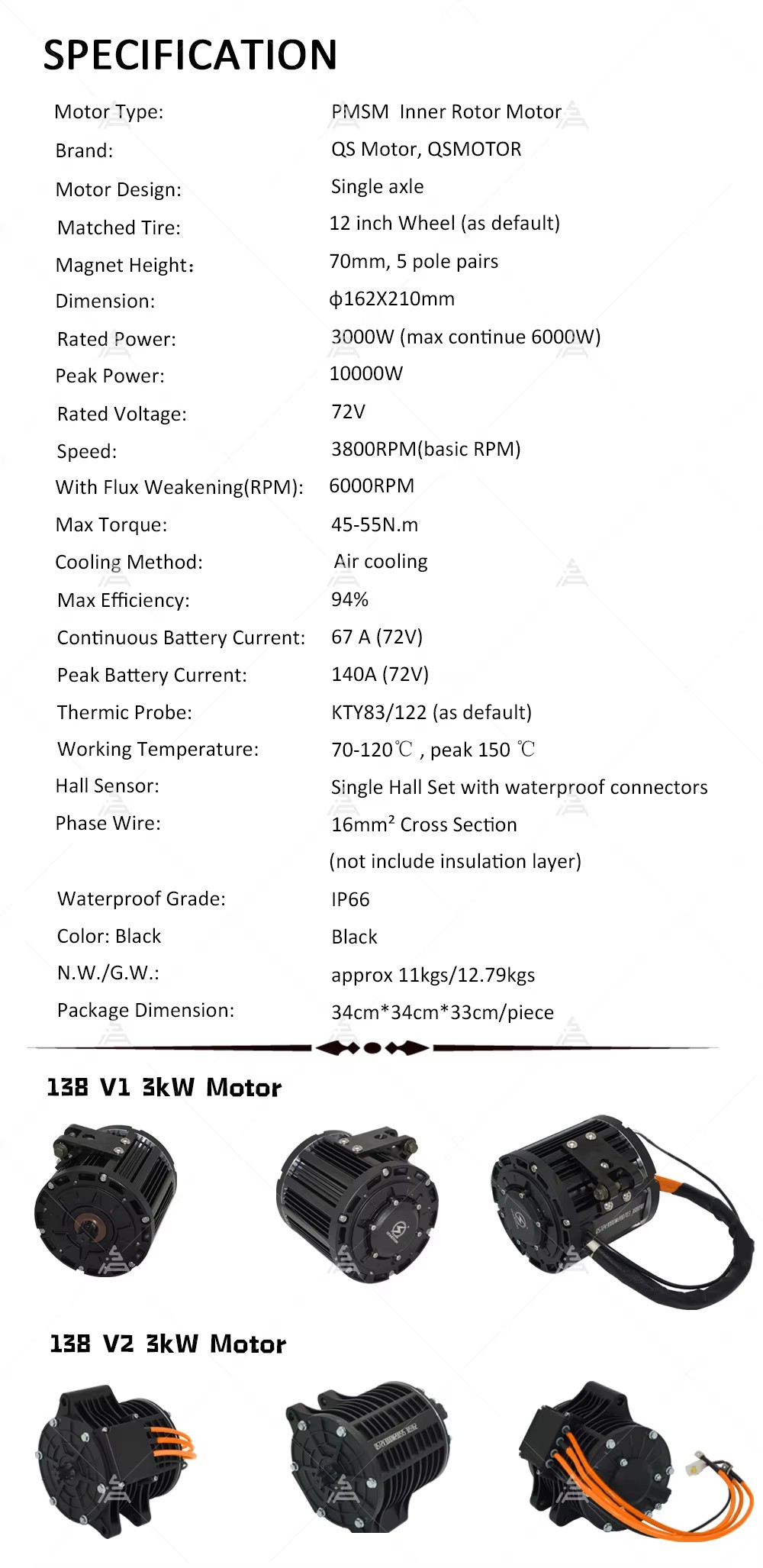 QS138 70H 3000W Mid Drive Moto - đánh giá và giá Mid Drive Motor Kit 72V 3000W