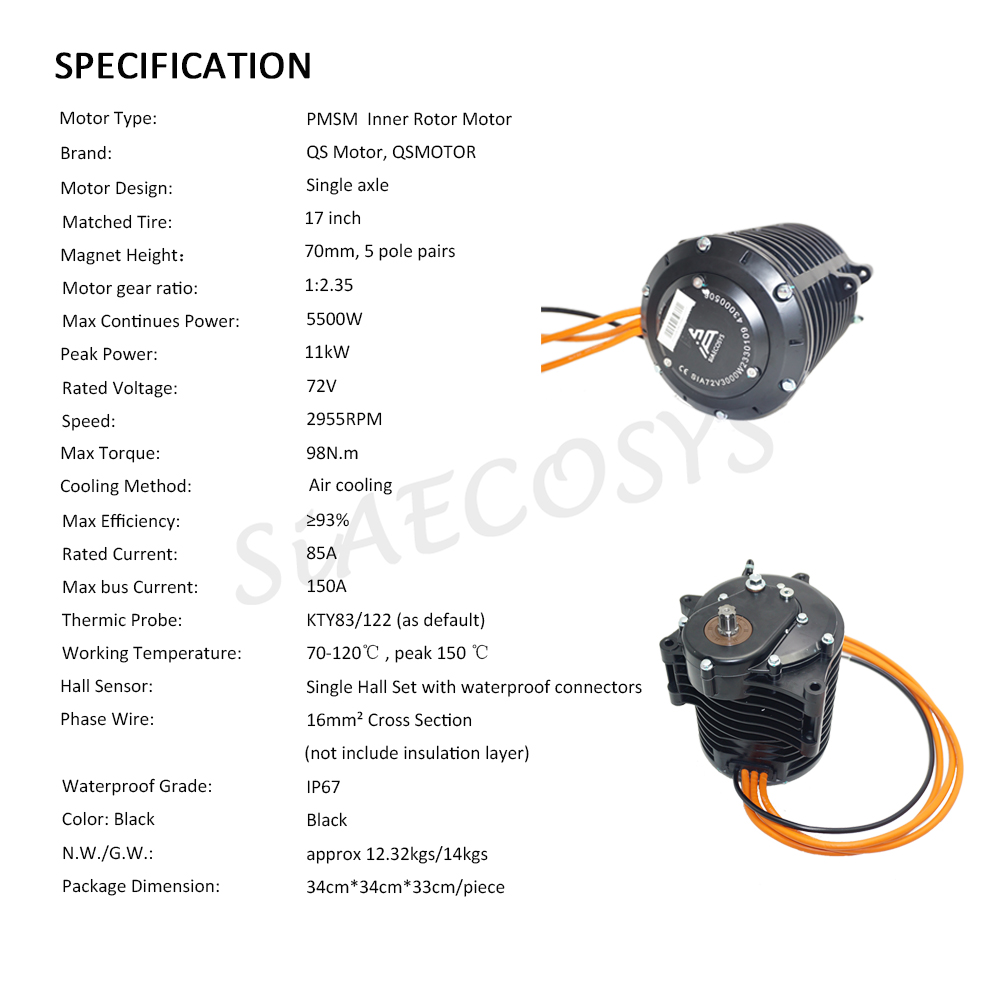 QSMOTOR 138 3000W V3 70H 5500W - đánh giá và giá Mid Drive Motor Kit 72V 3000W